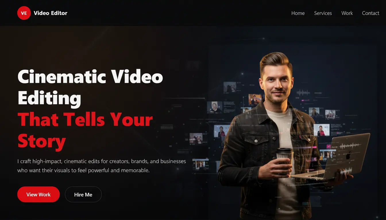 Design a Stunning Video Editor Portfolio Website Using One AI Prompt