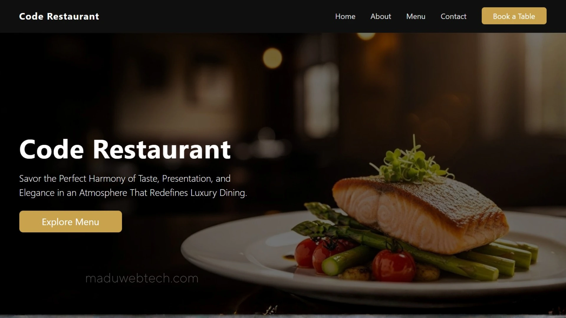 Restaurant Website Using HTML, CSS & Bootstrap (With Source Code + AI Prompt)