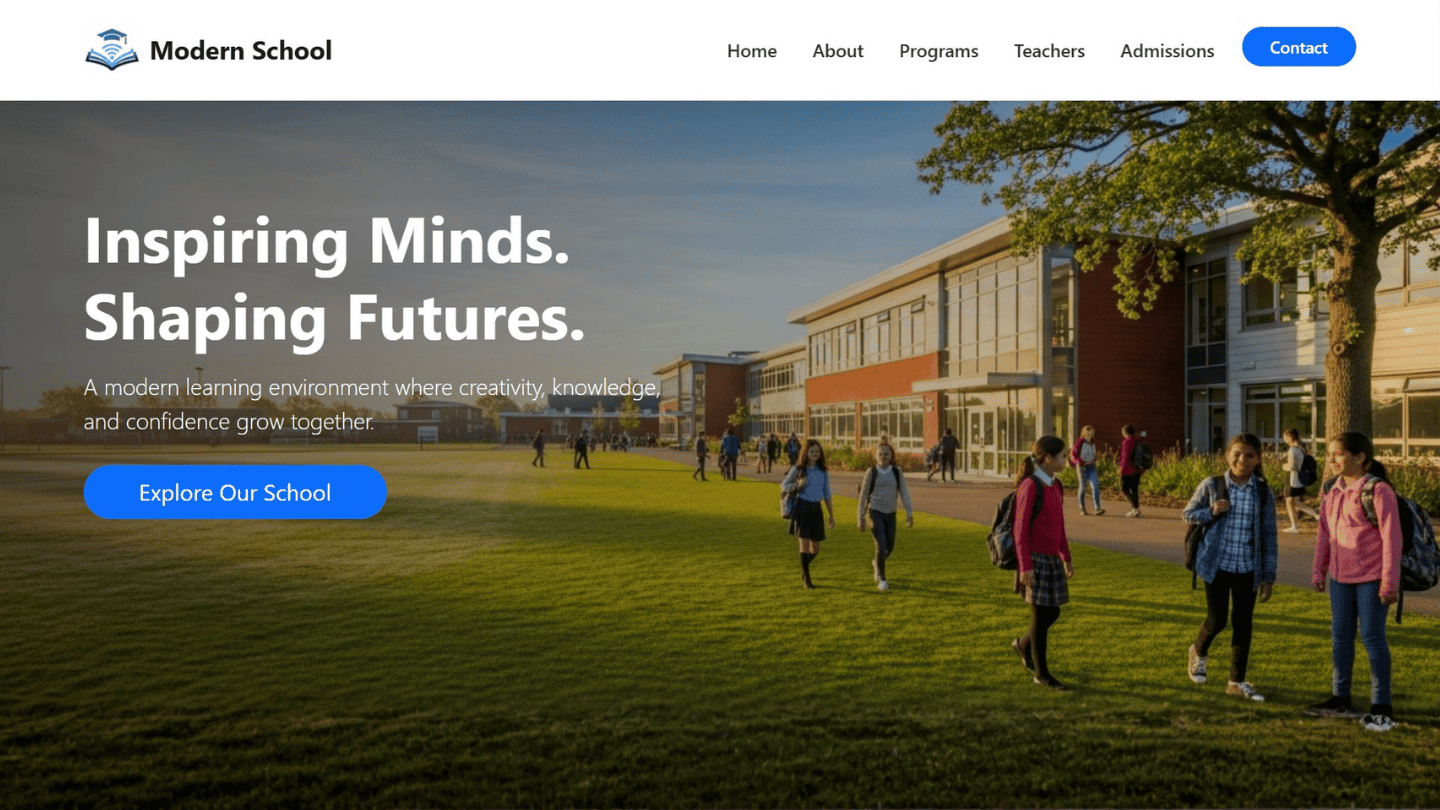 school website design template