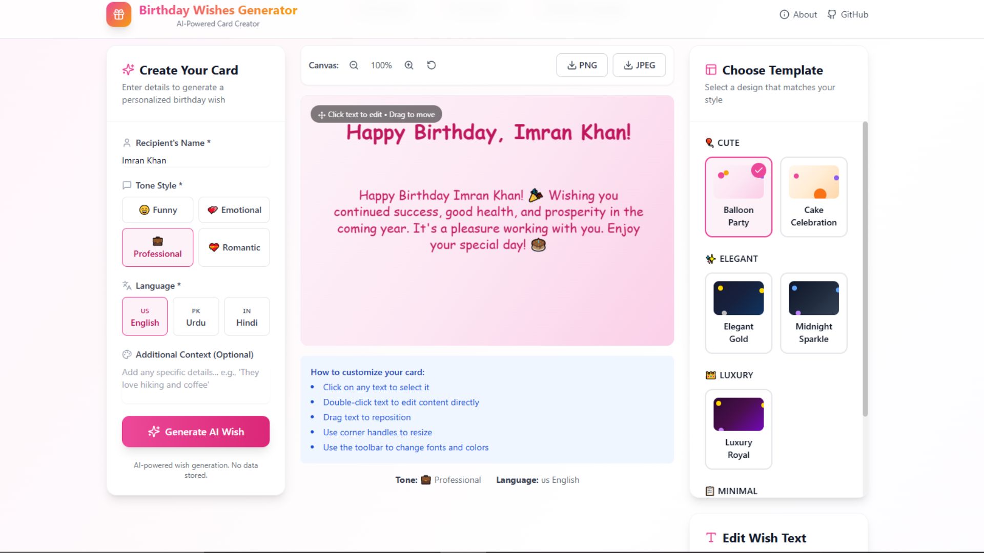 Build an AI Birthday Wishes Image Generator with Next.js